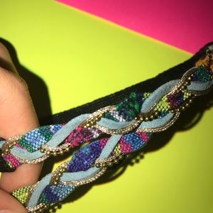 knitted lace and beaded headband